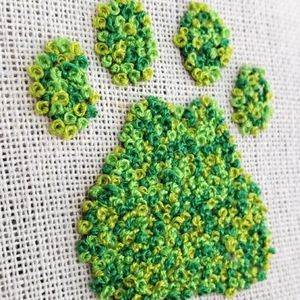Paw Print Embroidery Wall Art Handmade